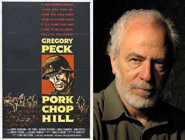 L: Poster art for &quot;Pork Chop Hill&quot; (1959); R: Historian <b>Richard Slotkin</b>. - 130501_slotkin_blog