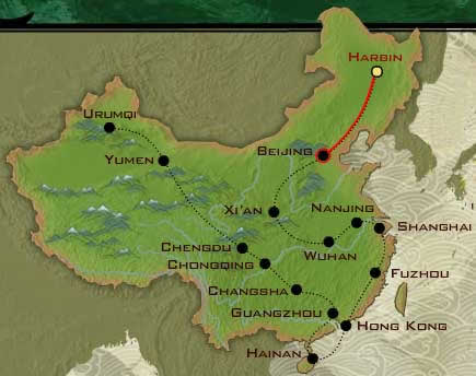 Click on any city on the map and start your trip around fifteen of China's 