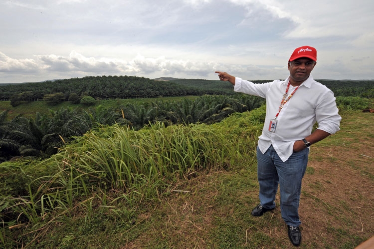 AirAsia founder Tony Fernandes near the proposed site of the new AirAsia terminal in Kuala Lumpur on Jan. 8, 2009.  (Saeed Khan/AFP/Getty Images)