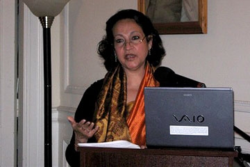 Maina Chawla Singh speaking in Washington, DC on Nov. 4, 2009. 