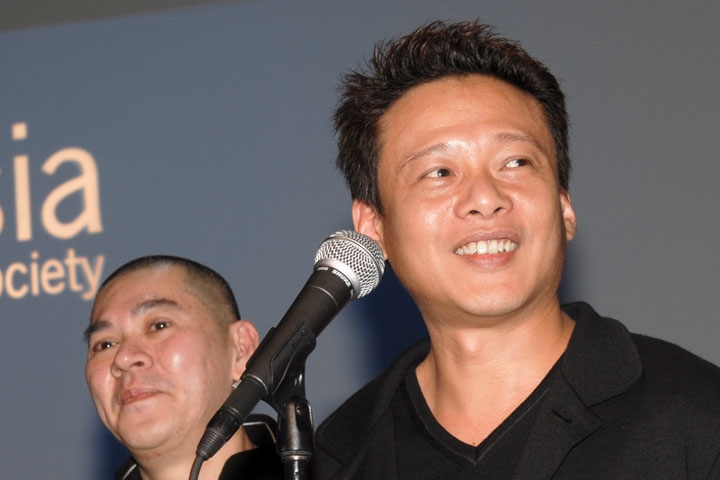 Filmmaker Tsai Ming-Liang (L) with actor Lee Kang-Sheng (R) at Asia Society New York in November 2009. (Barbara Nelson)