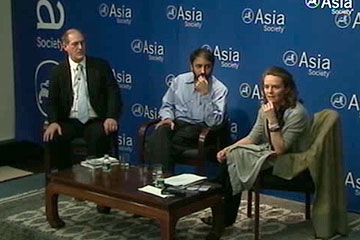 L to R: John Halpern, Sadanand Dhume, and Justine Hardy at Asia Society New York on Apr. 5, 2010. 
