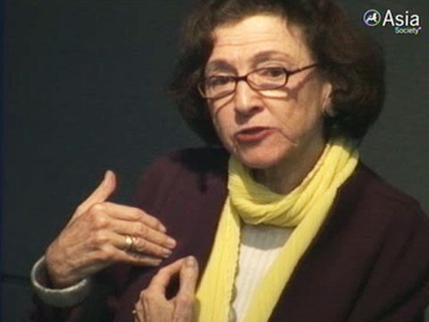 Carol Gluck of Columbia University speaking in New York on October 28, 2010. (Asia Society New York)