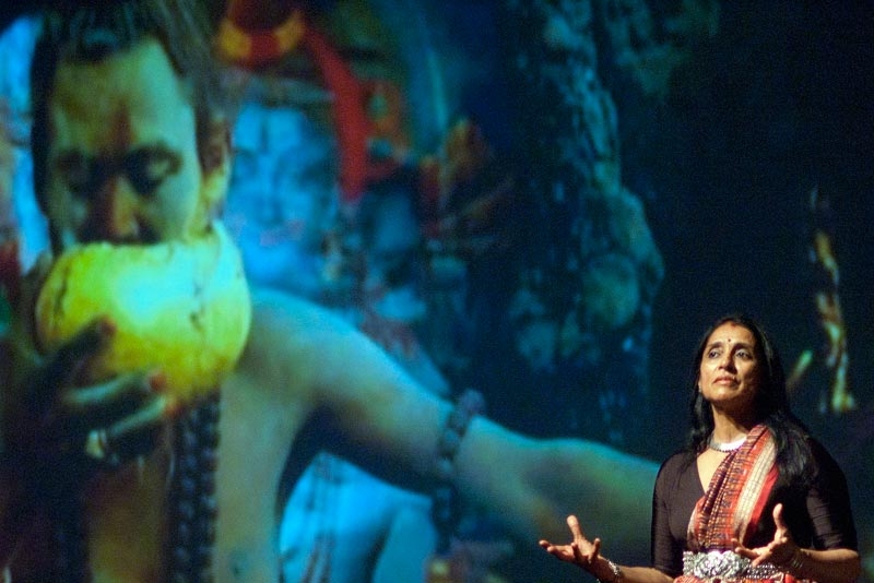 Rajika Puri presents a lecture-demonstration at Asia Society's India Centre on the importance of myth in Indian culture on October 15, 2010. (Asia Society)