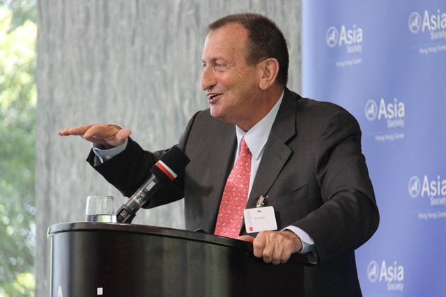 Ron Huldai, mayor of Tel Aviv, Israel, gave a luncheon presentation at Asia Society Hong Kong Center on November 24, 2014.