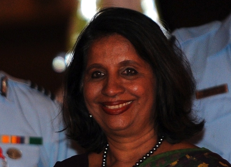 Indian Foreign Secretary Nirupama Rao upon her arrival at the Air Force station in New Delhi on July 18, 2011. (Prakash Singh/AFP/Getty Images) 