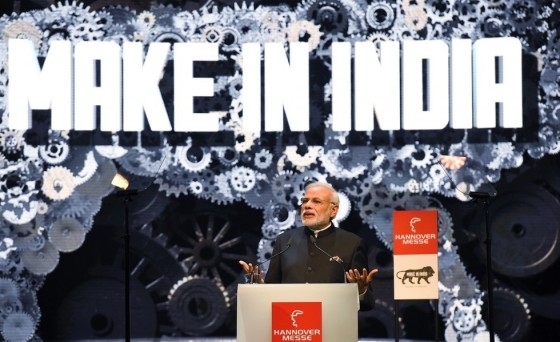 Prime Minister Narendra Modi of India speaks during the official opening of the Hannover Messe industrial trade fair in Hanover, central Germany on April 12, 2015. (Tobias Schwarz/Getty Images)