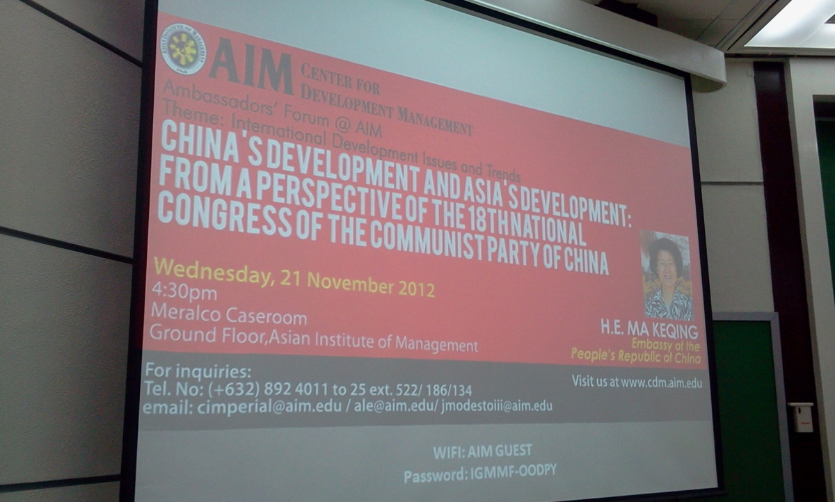 Ambassador Forum organized by the AIM Center for Development Management