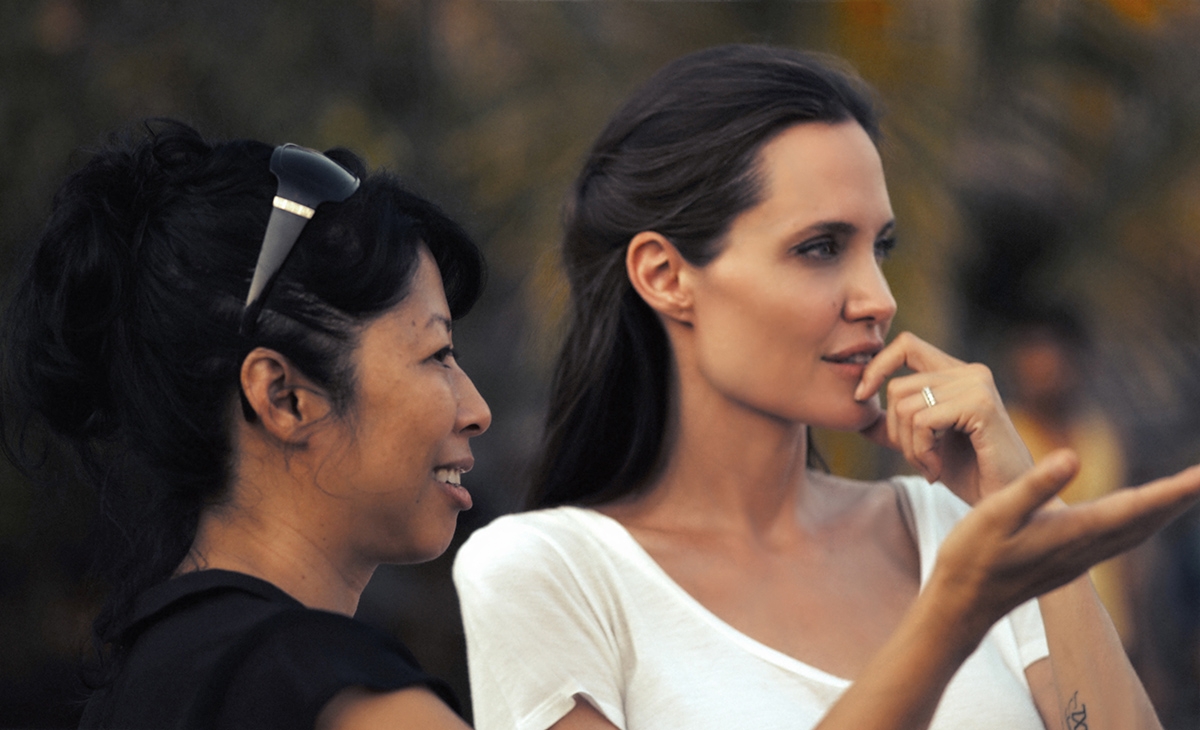 Loung Ung and Angelina Jolie in Cambodia