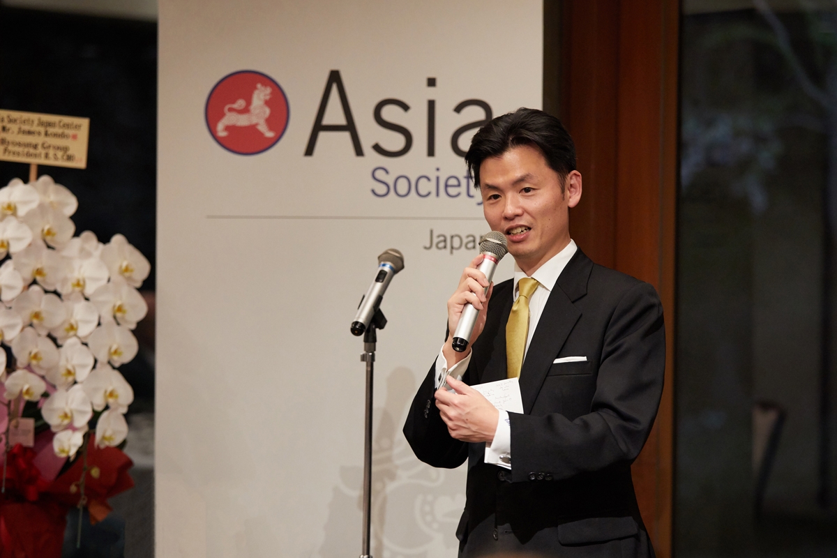 James Kondo speaks at the launch of Asia Society's Japan Center