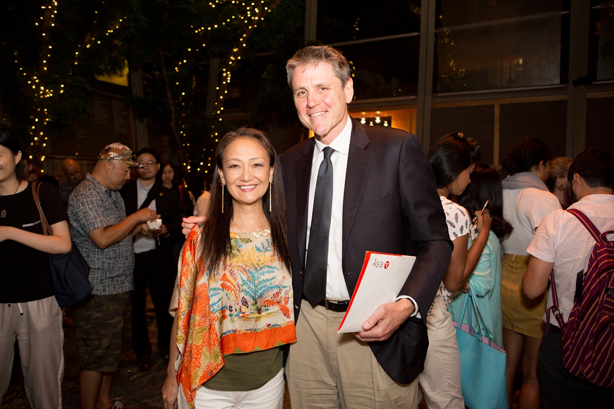 Whale of a Tale director Megumi Sasaki and Asia Society Executive Vice President Tom Nagorski at Asia Society New York, August 8, 2018