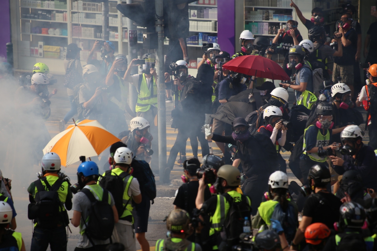 Police use tear gas against protests in Hong Kong, 2019