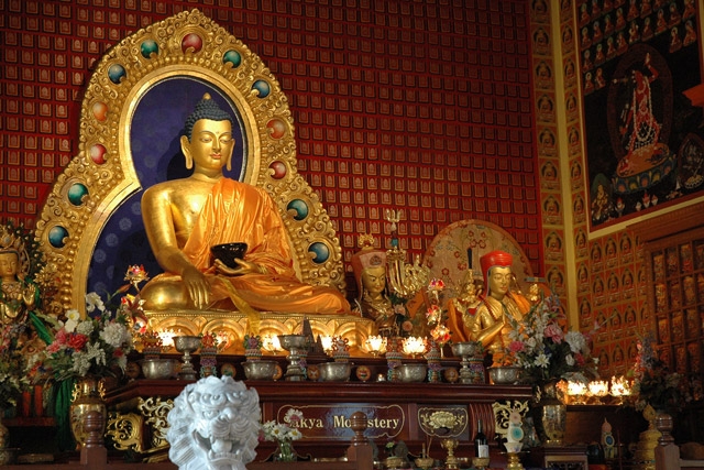 A Buddha statue in Sakya Monastery, Seattle, WA. (Wonderlane/flickr)