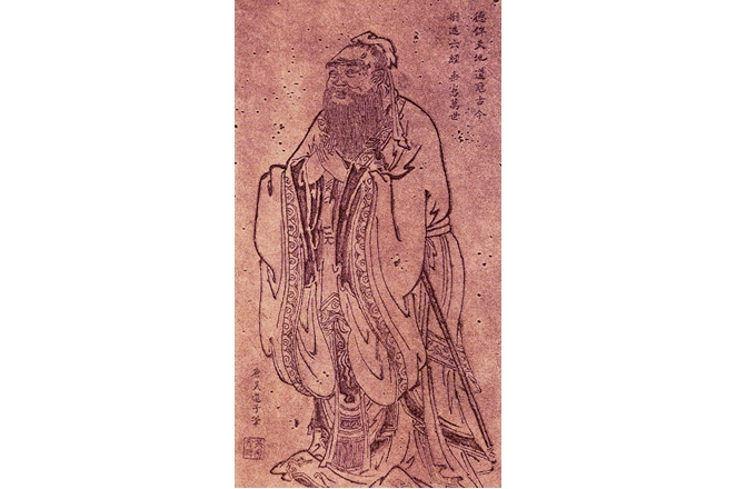 Confucius portait by Wu Daozi, 685-758, Tang Dynasty