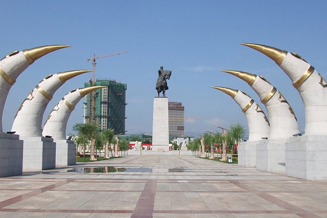 Genghis Khan's Monument in Hohhot, Inner Mogolia, China.