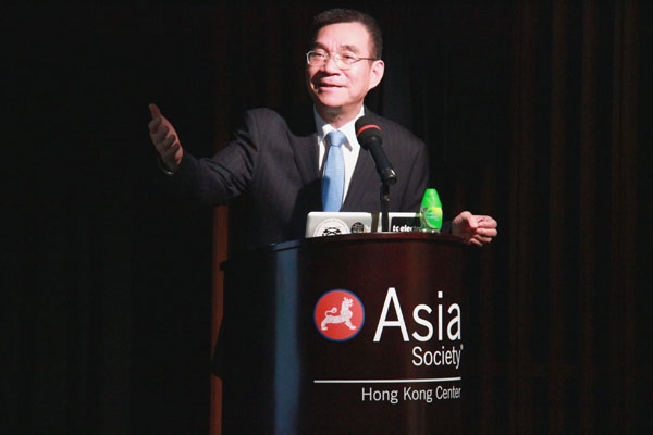 Justin Lin, the former Chief Economist of World Bank and Honorary Dean of National School of Development of Peking University spoke at Asia Society Hong Kong Center on November 13, 2013
