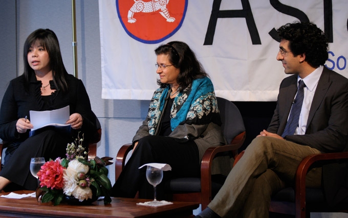 L to R: Suzanne DiMaggio, Farideh Farhi, and Arang Keshavarzian in New York on June 25, 2009. 
