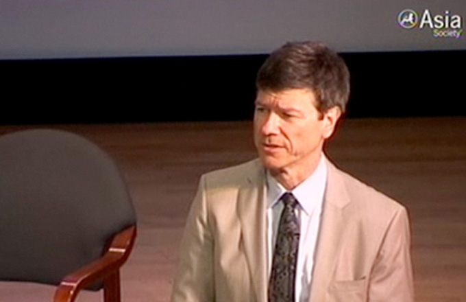 Jeffrey Sachs, director of the Earth Institute at Columbia University, at the Asia Society.