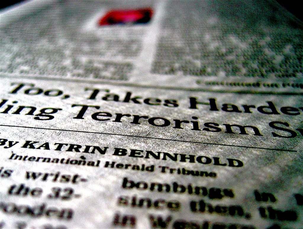 New York Times article on terrorism. (Susan NYC/Flickr)