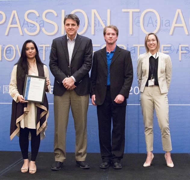 (L-R) Dr. Zahra Shah, Head of Medical Services, Naya Jeevan, Tom Nagorski, Executive Vice President of Asia Society, along with the PSA Core Team Members from the Asia 21 Young Leaders Class of 2013–Scot Frank, Co-Founder and CEO of One Earth Designs, Tania Hyde, Director of Taylor Street Advisory