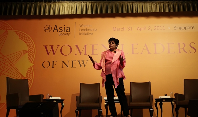 Asia Society President Vishakha Desai speaks at Asia Society's Women Leaders of New Asia summit in Singapore on April 2, 2011. 
