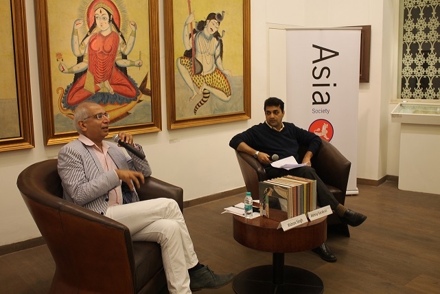 Kishore Singh [L] and Abhay Sardesai [R], in Mumbai on February 12, 2015 (Asia Society India Centre)