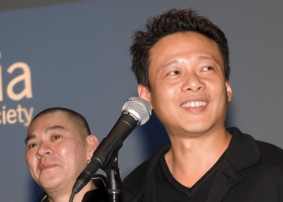 Filmmaker Tsai Ming-Liang (L) with actor Lee Kang-Sheng (R) at Asia Society New York in November 2009. (Barbara Nelson)
