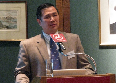 Dr. Irwin King addresses the Asia Society Hong Kong Center on March 11, 2010. (Asia Society Hong Kong Center)