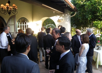 Guests mingled at the home of Asia Society Trustee Emeritus Thomas McLain on June 21, 2010. 