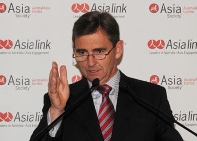 The Hon John Brumby MP announces the launch of the Westpac Group's Cultural and Language Learning Program for China and India in Melbourne on August 4, 2010.