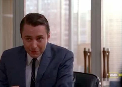 Rockefeller Collection devotee? Vincent Kartheiser as Pete Campbell on this week's Mad Men.