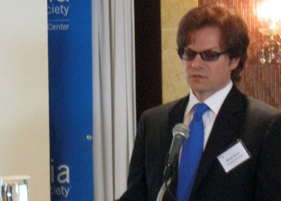 Brian R. Myers speaking in Seoul on September 14, 2010. (Asia Society Korea Center)
