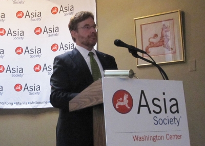 David Huebner, US Ambassador to New Zealand and Samoa, speaking in Washington, DC on Oct. 20, 2010. (Asia Society Washington Center)