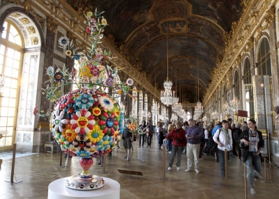 Flower Matango, a sculpture by Japanese artist Takashi Murakami, on view as part of Murakami's exhibition at the Palace of Versailles, outside Paris. (Pierre Verdy/AFP/Getty Images)