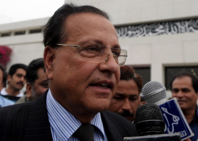 Salman Taseer, governor of Pakistan's Punjab province, speaks to the media in Islamabad on March 28, 2009. Taseer was assassinated January 4, 2011 by one of his bodyguards. (Farooq Naeem /AFP/Getty Images)     