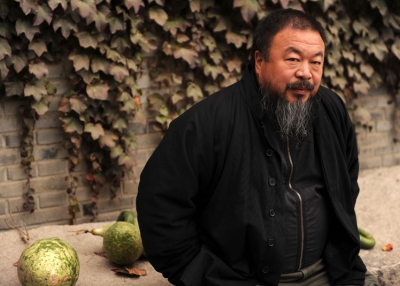 Chinese artist Ai Weiwei in the courtyard of his home in Beijing, where he remains under house arrest, on Nov. 7, 2010. (Peter Parks/AFP/Getty Images)