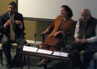 L to R: Nissim Reuben, Maina Chawla Singh, and Ken Robbins after the screening of Next Year in Bombay in Washington, DC on May 10, 2011. (Video below.)