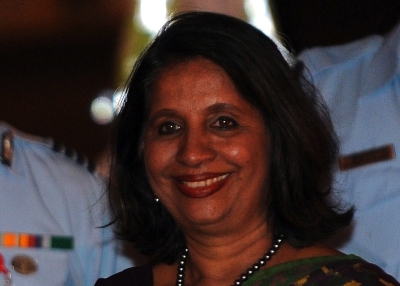 Indian Foreign Secretary Nirupama Rao upon her arrival at the Air Force station in New Delhi on July 18, 2011. (Prakash Singh/AFP/Getty Images) 