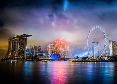Singapore getting ready for National Day on August 9 with trial runs of its fireworks and lights. (acdovier/Flickr)