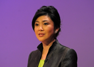 Thai Prime Minister Yingluck Shinawatra addresses the crowd at Asia Society New York on Wednesday, September 26, 2012. (Elsa Ruiz/Asia Society)