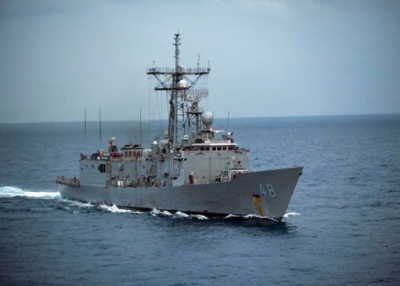 The USS Vandegrift cruises the South China Sea on Oct. 15, 2012.