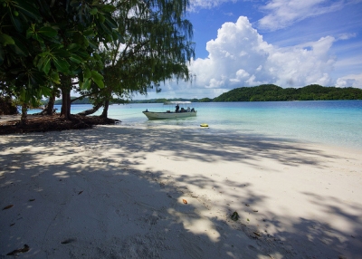 A fisherman takes a break in the shade in Rock Islands, Palau on November 20, 2013. (Etoshas Pfanne/Flickr)