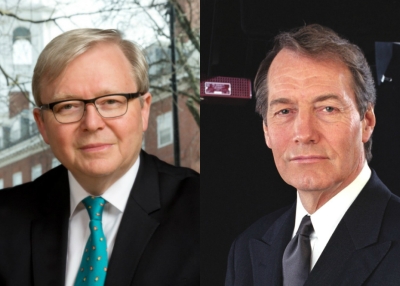 The Hon. Kevin Rudd (L) and Charlie Rose