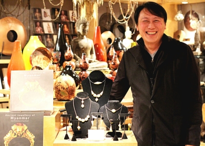 Designer Terence Tan with his collection at Asia Society's AsiaStore in New York in February 2015. (Zhi Yin Yong)