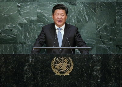 President Xi Jinping of China addresses the UN General Assembly.