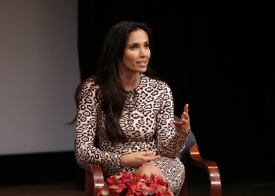 Padma Lakshmi discusses her new memoir 'Love, Loss and What We Ate' with a captivated audience. (Ellen Wallop/Asia Society)