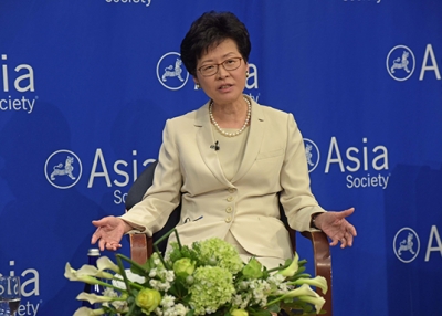 During her visit to the Asia Society, Chief Secretary of Hong Kong Carrie Lam discussed the territory's relationship with Mainland China.  (Elsa Ruiz/Asia Society)