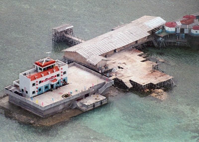 A Chinese base built in 1995 stands in Mischief Reef of the disputed Spratly Islands in the South China Sea. (Romeo Gacad/AFP/Getty Images)