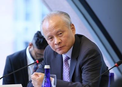 Chinese Ambassador Cui Tiankai photographed at Asia Society New York on June 14, 2017. (Ellen Wallop/Asia Society)