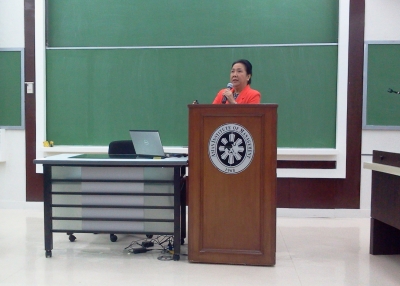 Dr. Esperanza Cabral talking on Health Service Delivery